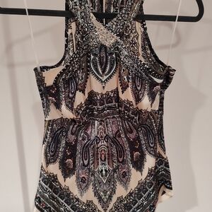 Cache Black and Cream Paisley Blouse